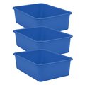Teacher Created Resources Storage Bin, Plastic, Blue, 3 PK 20411